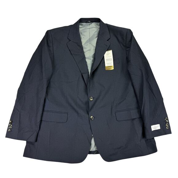 Haggar Mens Premium Stretch Classic Fit Suit Jacket Navy Blue 50R - Picture 1 of 6